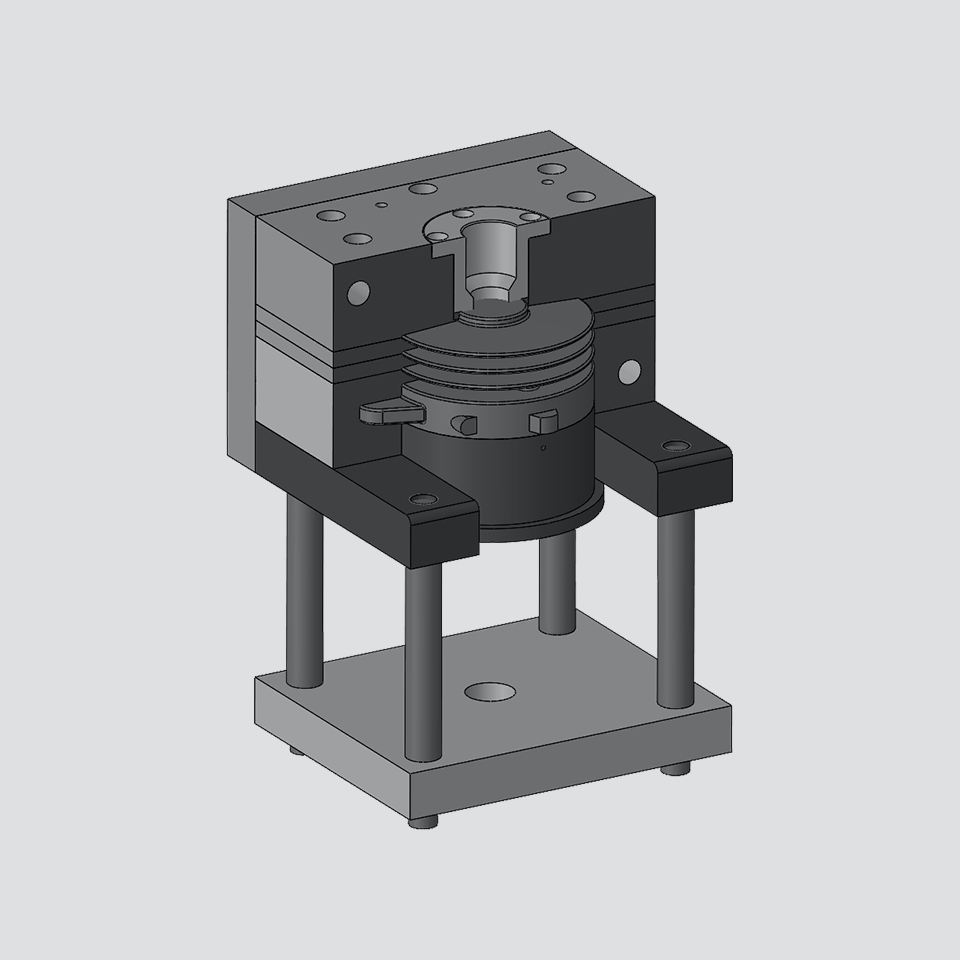 Example of mold construction for aluminium gravity casting